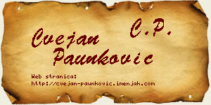 Cvejan Paunković vizit kartica
